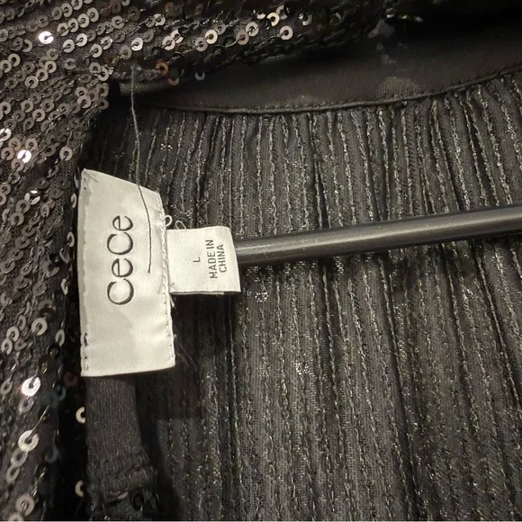 Black sparkly top large open back high neck - Picture 6 of 6